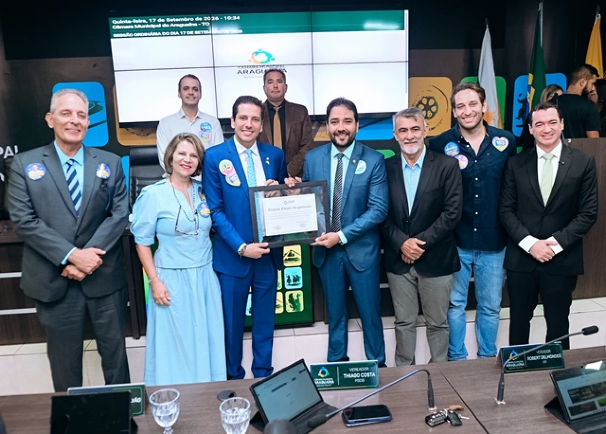 imagem da noticiaTítulo de Cidadão: Deputado estadual Olyntho recebe a maior honraria da Câmara Municipal de Araguaína